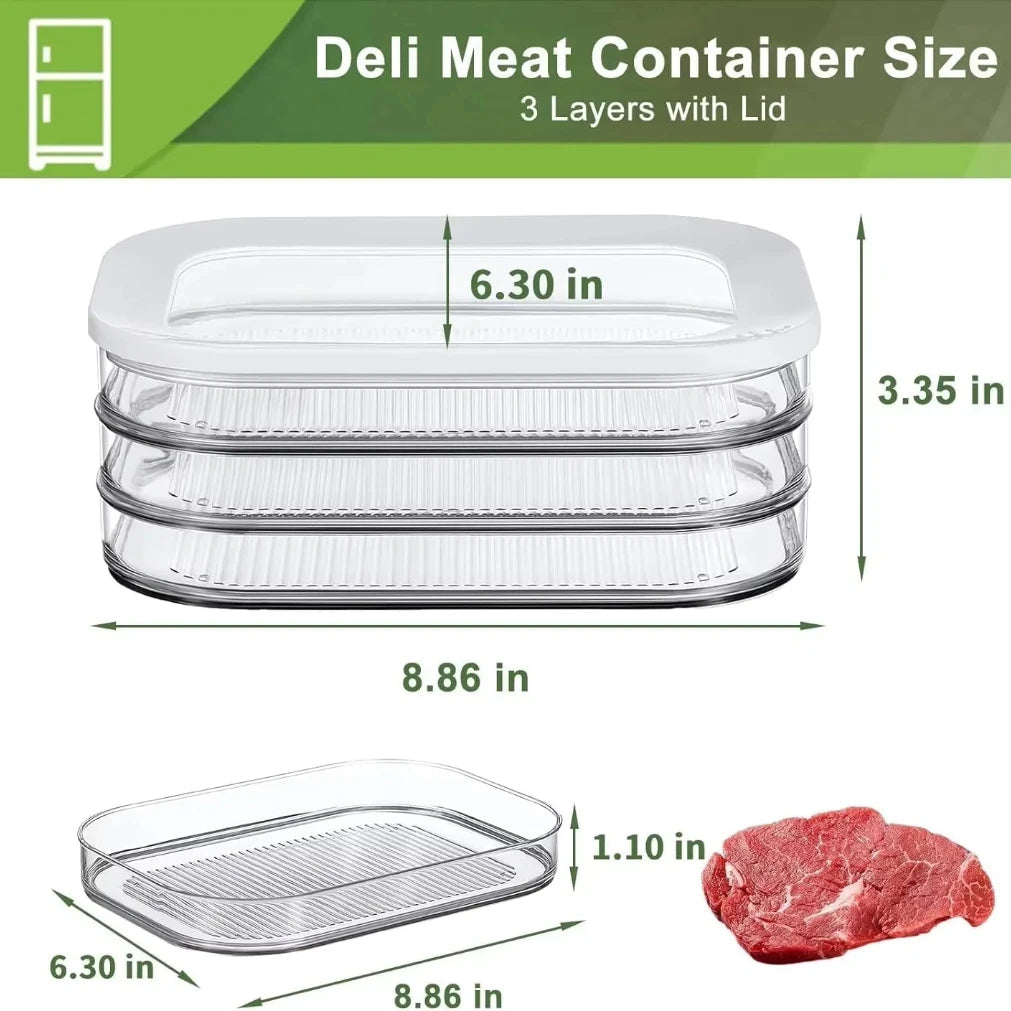 Stackable Meat & Deli Food Storage Containers with Lids