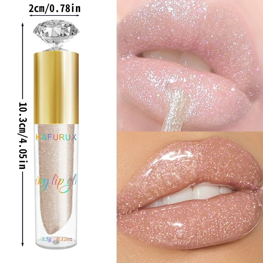 KAFURUX Diamond Glitter Lip Gloss – 9 Shades, Moisturizing