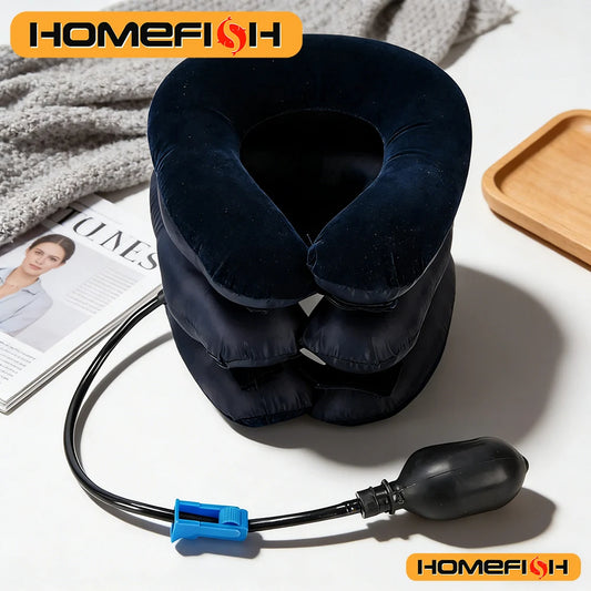 Inflatable Air Cervical Traction Neck Stretcher - 1 Tube Orthopedic Pillow Collar Pain Relief Medical Tractor Peaceful Pleasures Health and Wellness
