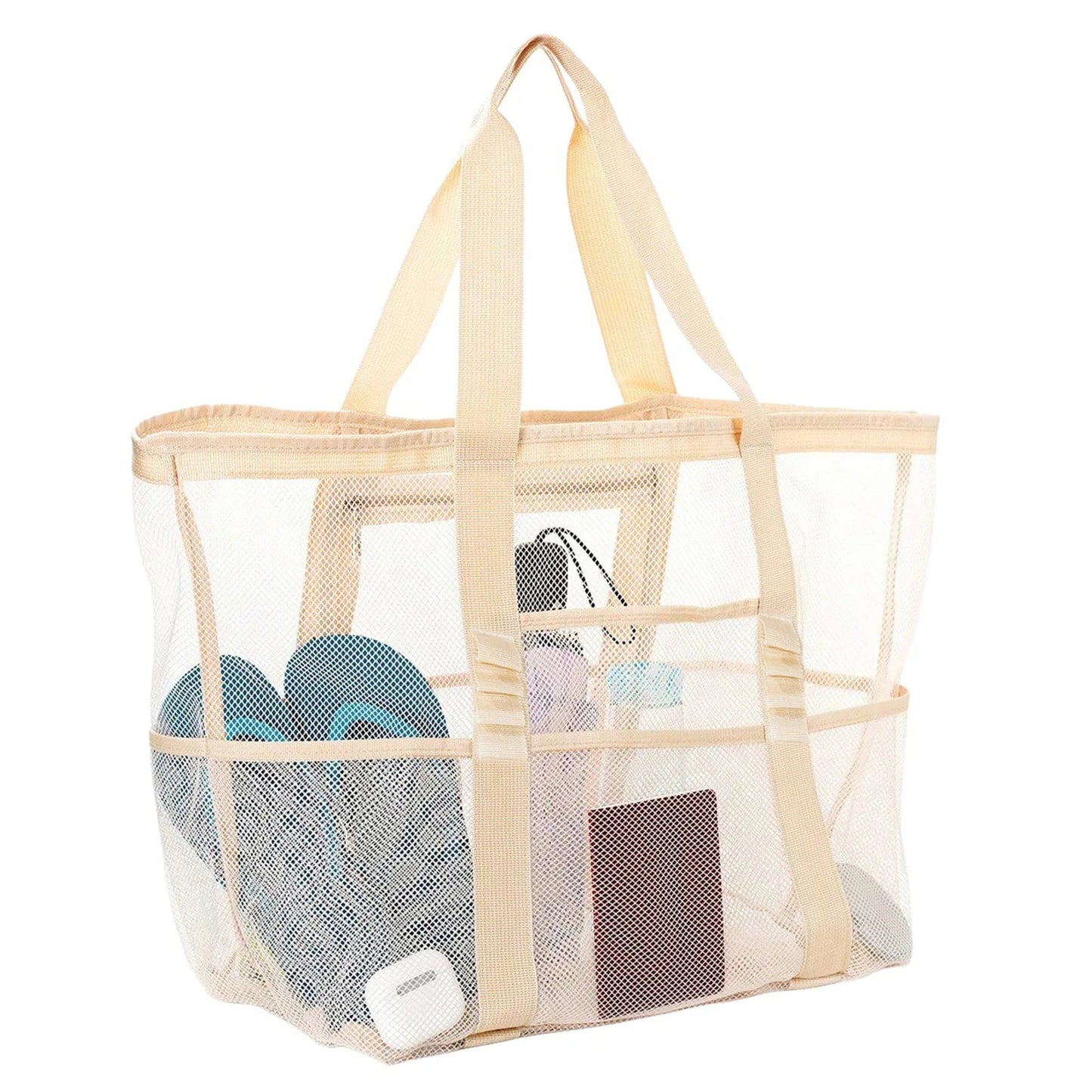 Mesh Beach Tote Bag | Large Multi-Pocket Pool & Travel Bag