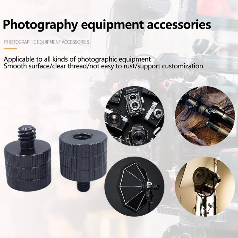 1/4" & 3/8" to M4–M10 Thread Screw Mount Adapter for Tripod