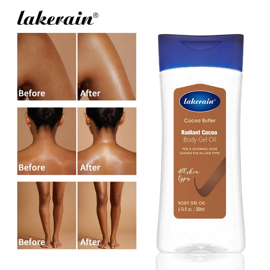 Lakerain Radiant Body Gel Oil | Cocoa, Vitamin C & Turmeric Body Gel Oil Oasis Select