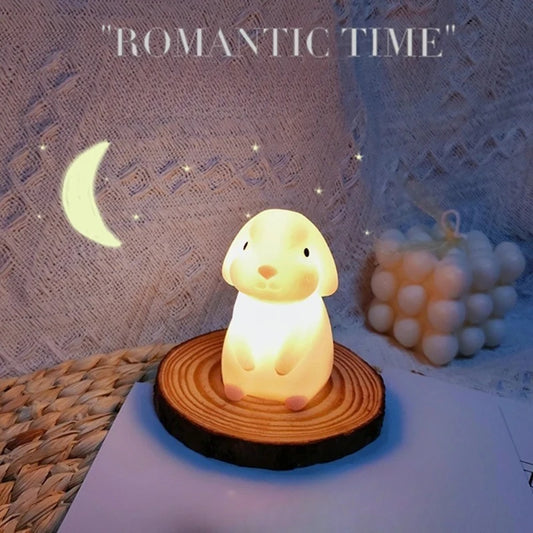 Rabbit Night Light – Cute Luminous Toy Figure Table Lamp