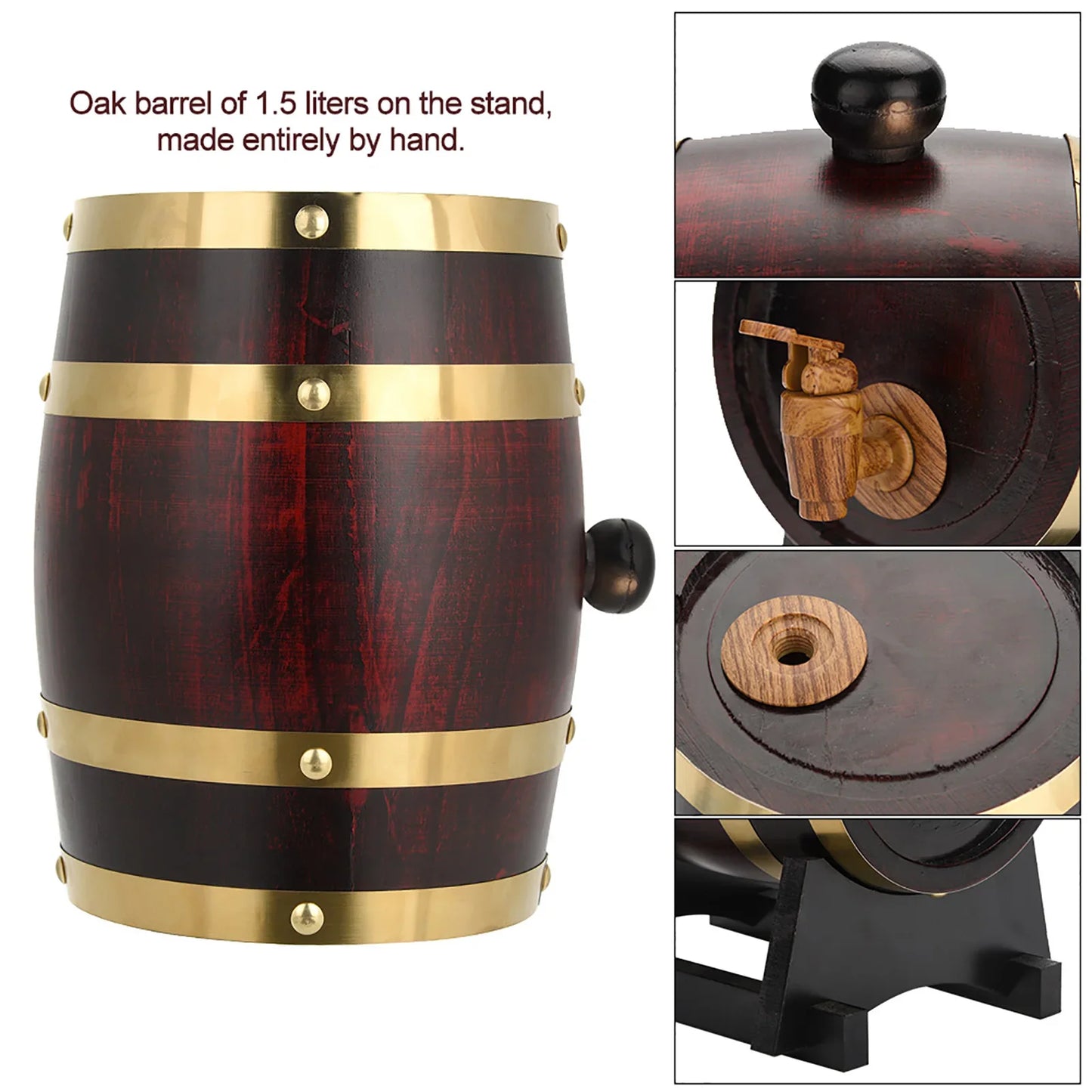 Oak Barrel Vintage Wood Timber Wine Beer Whiskey Rum Port