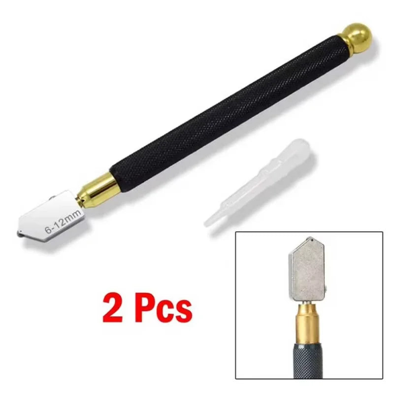 2PC Glass Knife Household Manual Multifunctional Tile Cutter Diamond Cut Thick Glass Roller Type Special Push Knife Manual Tools Peaceful Pleasures Health and Wellness