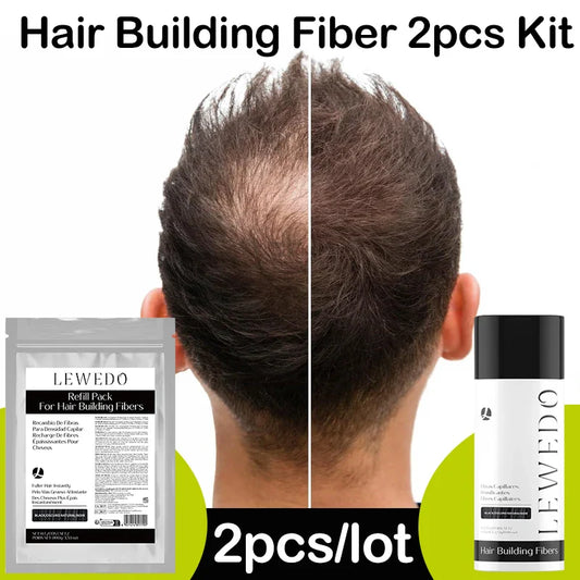 LEWEDO Keratin Hair Building Fiber Powder Kit & Refill Bag Hair Building Fiber Kit Oasis Select