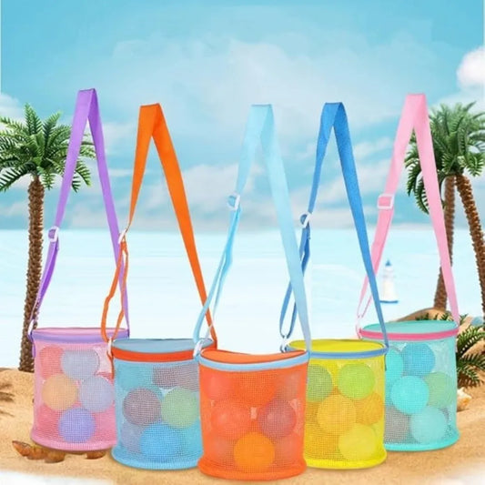 Shelling Collecting Tools Beach Mesh Bag Extra-Large Adjustable Straps Beach Storage Bags Shell Collecting Bag Pool Storage Peaceful Pleasures Health and Wellness