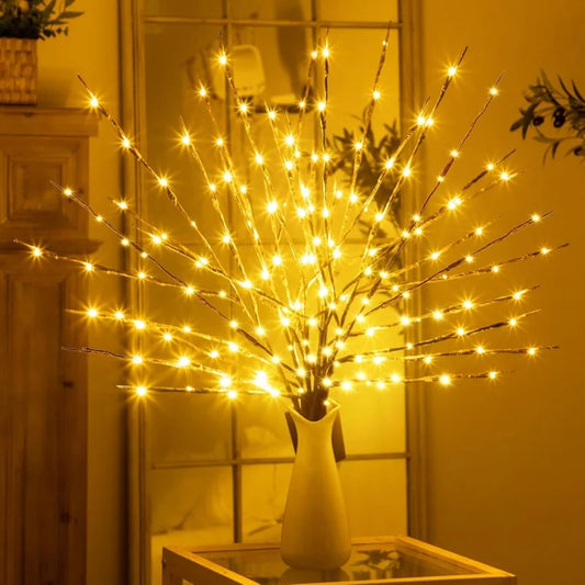 LED Willow Twig Fairy Lights | Battery Vase Filler Branch Lamp Fairy String Lights Peaceful Pleasures Health and Wellness