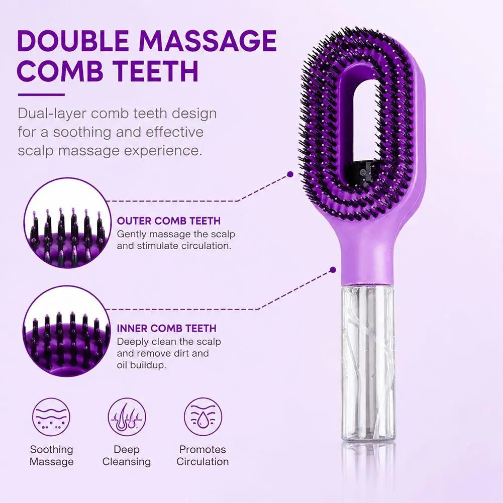 2-in-1 Spray Bottle Detangling Hairbrush | Anti-Static Comb