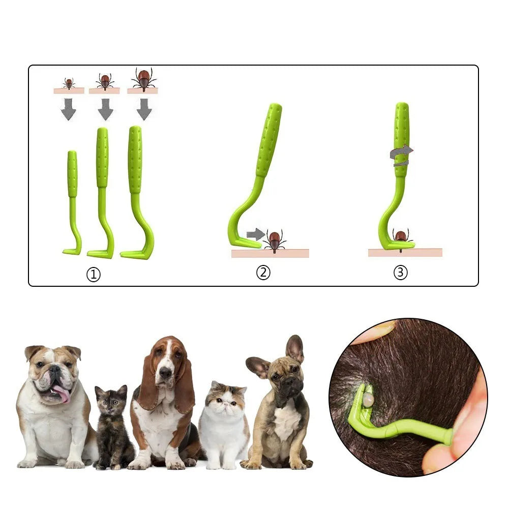 Flea Remover Hook Tick Removal Tweezer Ticks Pull Pet Cat Dog