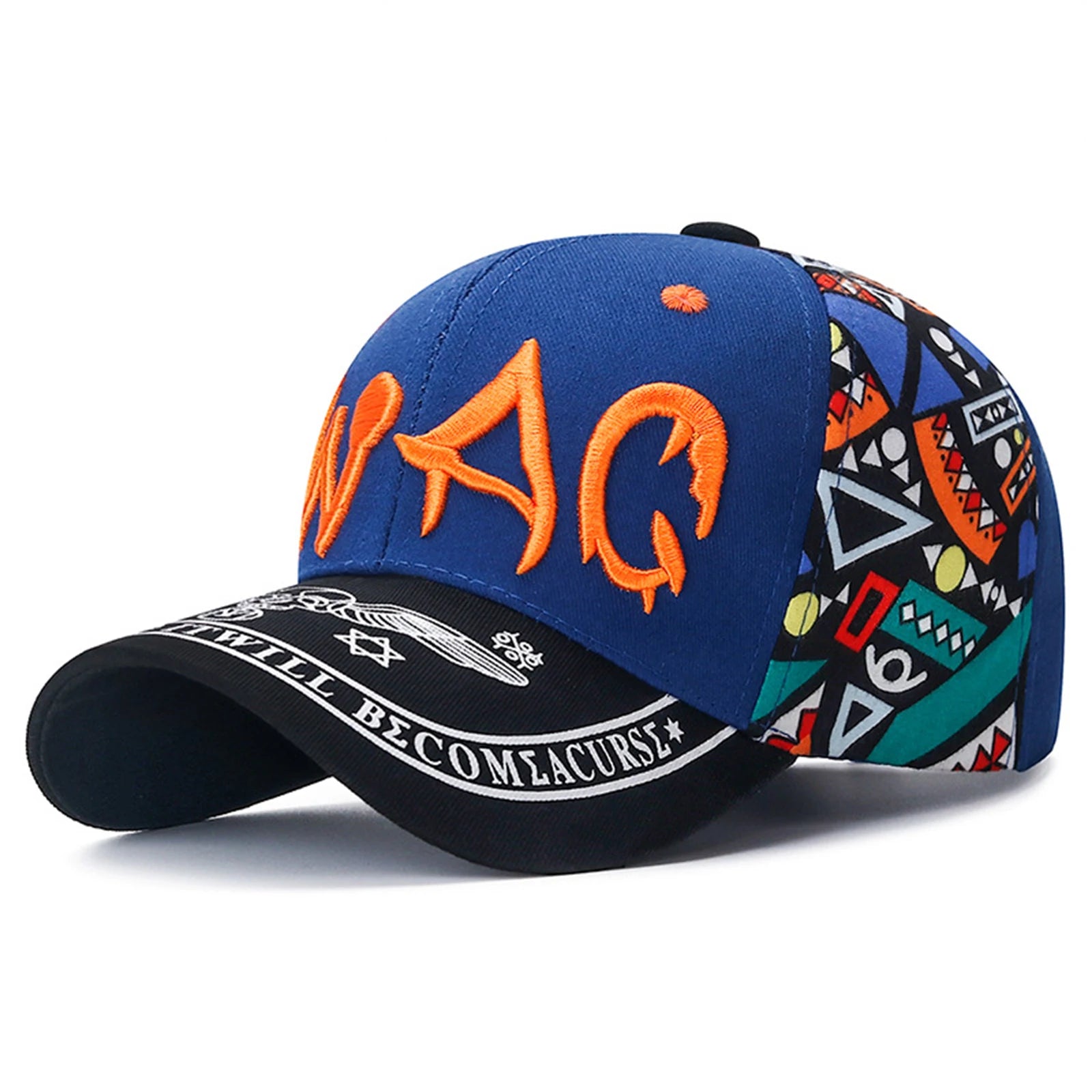 Women Men Casual Baseball Hats Sun Protection Embroidery Baseball Caps for Outdoor Fishing Camping Peaceful Pleasures Health and Wellness Royal Blue Front Fac