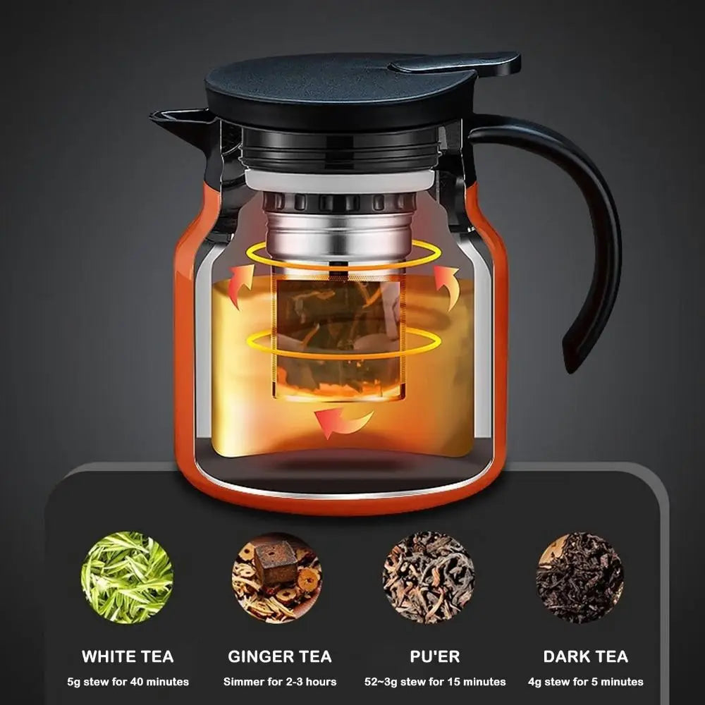 Simple Stainless Steel Tea Pot 1000ml Large Capacity Stewing Teapot Coffee Pot for Home Use Peaceful Pleasures Health and Wellness