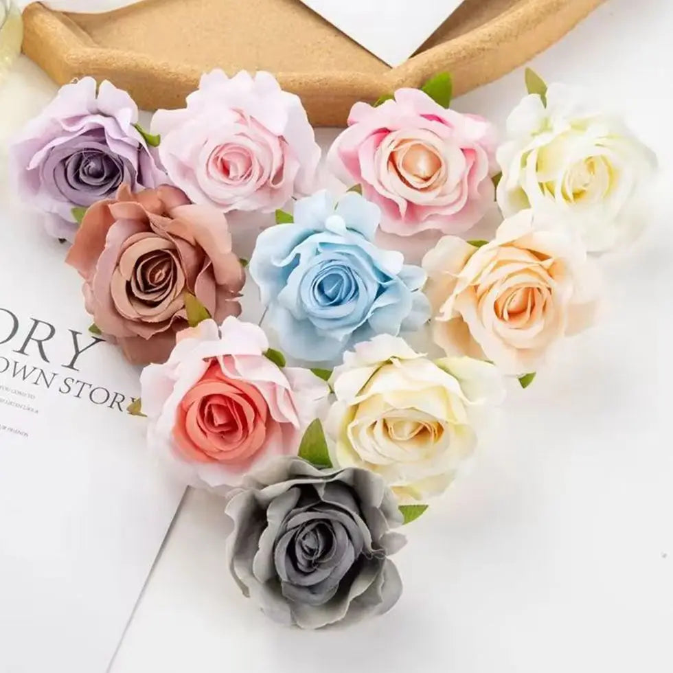 50/100pcs Silk Rose Artificial Flowers for Wedding & Home Decor