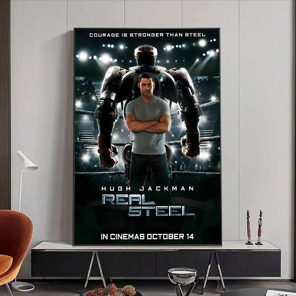 Real Steel Movie Poster – HD Waterproof Wall Art Décor Movie Wall Poster Peaceful Pleasures Health and Wellness z10 40X50cmNoframe