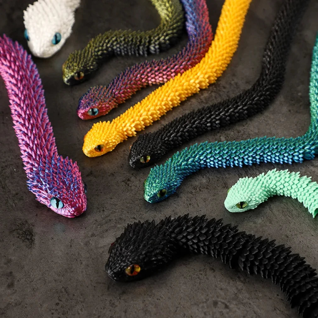 3D Printed Articulated Snake Fidget Toy | Desk Ornament Figurine
