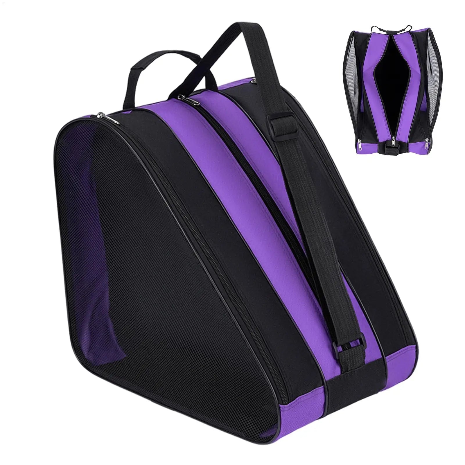 Triangle Roller Skate Bag Multi-Pocket Figure Skate Carry Bag With Adjustable Strap For Kids & Adult Beginners To Pros, Practice Peaceful Pleasures Health and Wellness