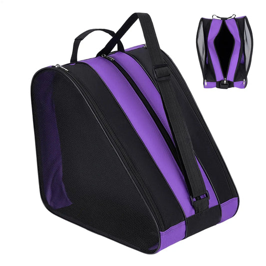 Triangle Roller Skate Bag Multi-Pocket Figure Skate Carry Bag With Adjustable Strap For Kids & Adult Beginners To Pros, Practice Peaceful Pleasures Health and Wellness