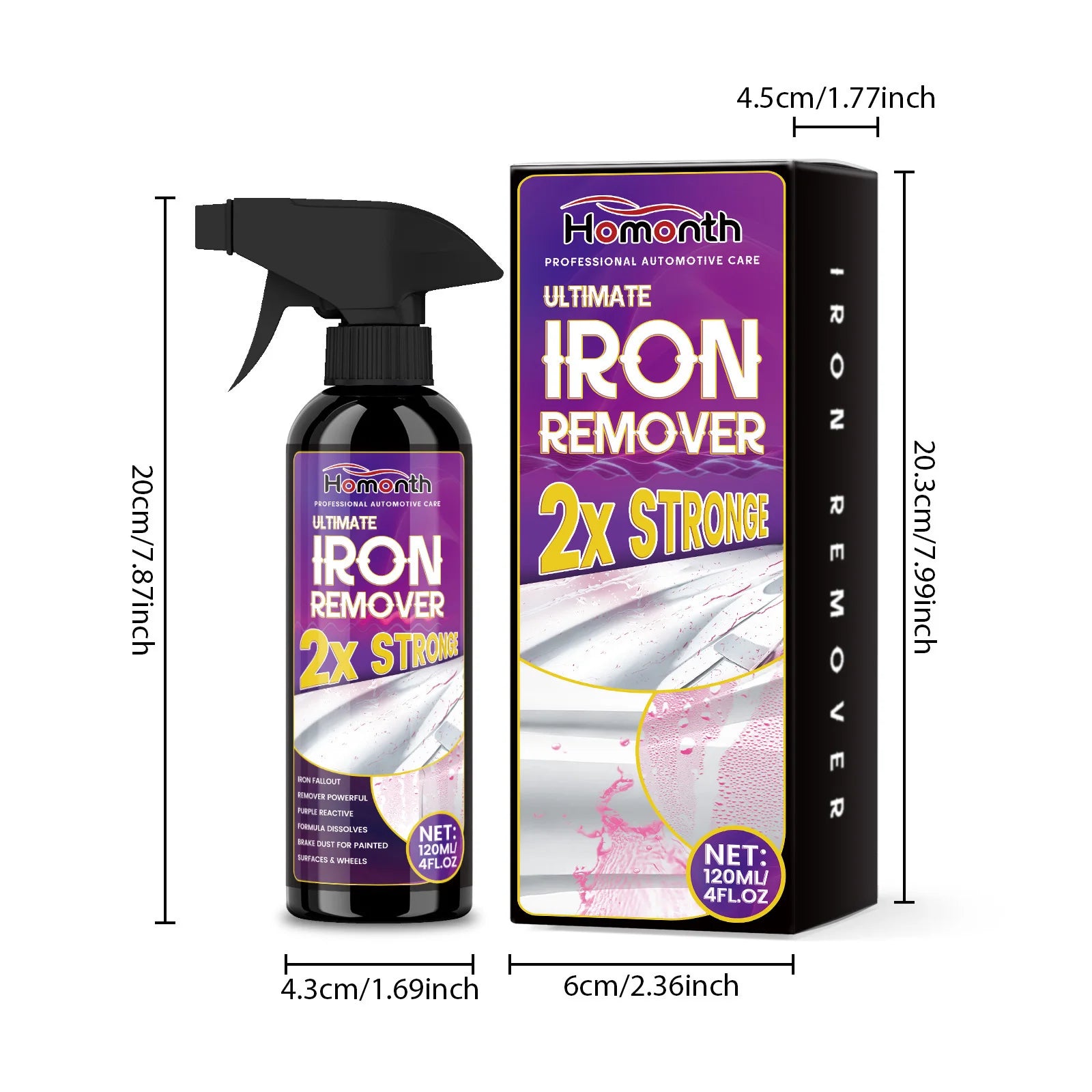 Rust Remover Spray for Metal with Sponge and Towel Metal Derusting & Cleaning Spray for Car Wheels & Multi-Surfaces 120ml 4oz Peaceful Pleasures Health and Wellness