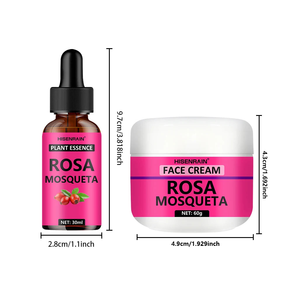 HISENRAIN Rosehip Skincare Set: Hydrating Serum & Moisturizing Cream Combo - Anti-Aging, 24H Moisture, Brightening Kit. Peaceful Pleasures Health and Wellness