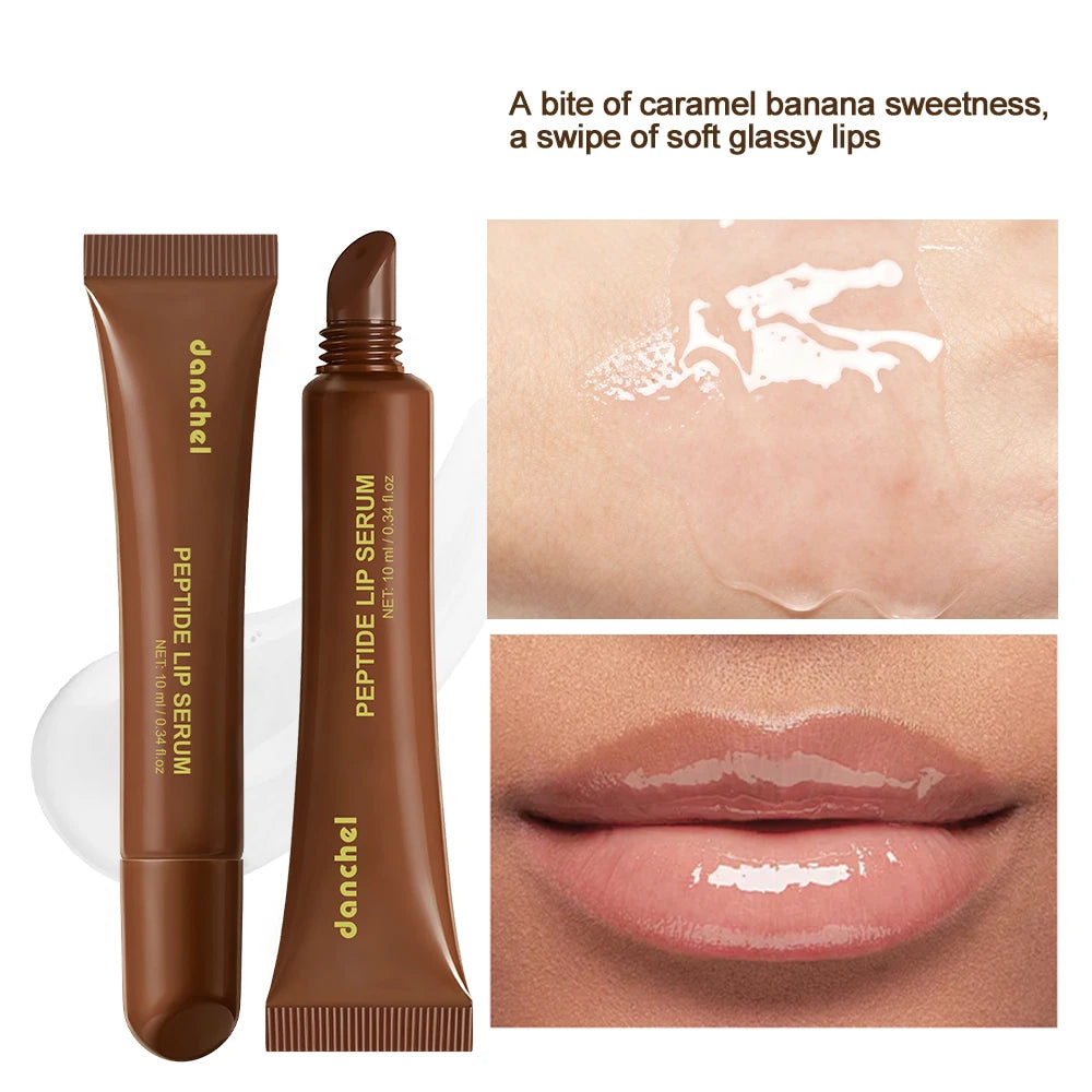 Peptide Lip Serum Deep Nourishing Lip Care Instant Moisturizing Anti-Aging Plumping Glass Lip Gloss Cosmetics Peaceful Pleasures Health and Wellness 2pcs