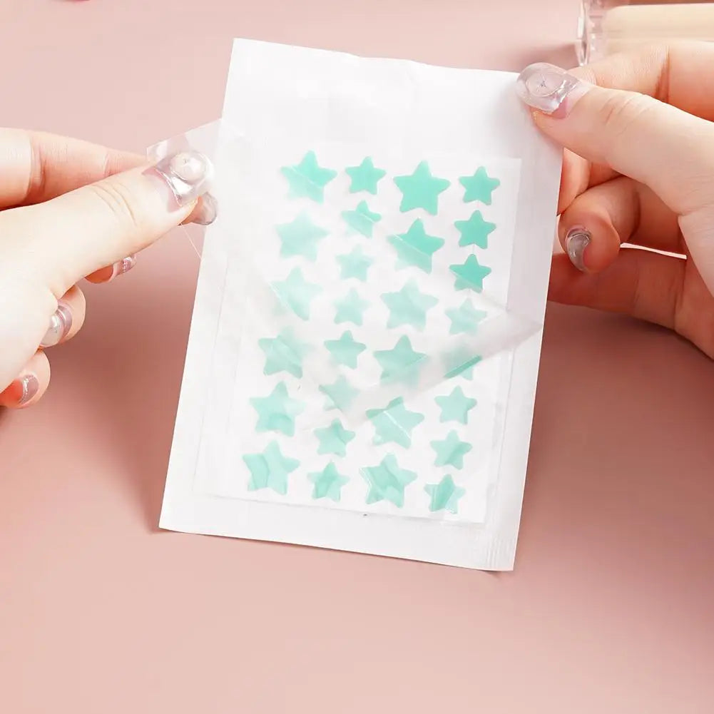 28-Piece Star-Shaped Acne Pimple Patches – Colorful & Invisible