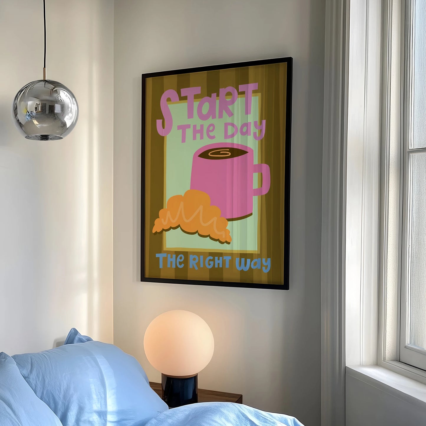 Coffee Quote Canvas Wall Art Print | Morning Motivation Decor
