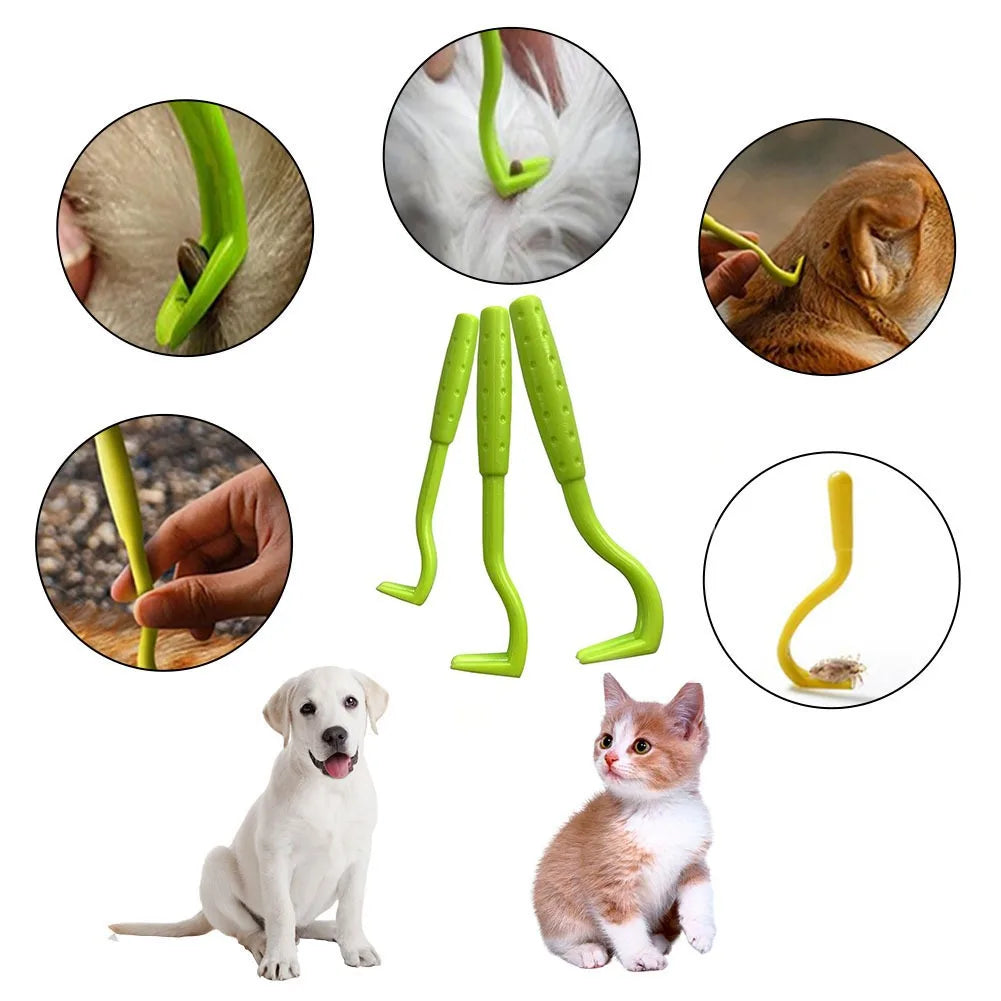 Flea Remover Hook Tick Removal Tweezer Ticks Pull Pet Cat Dog