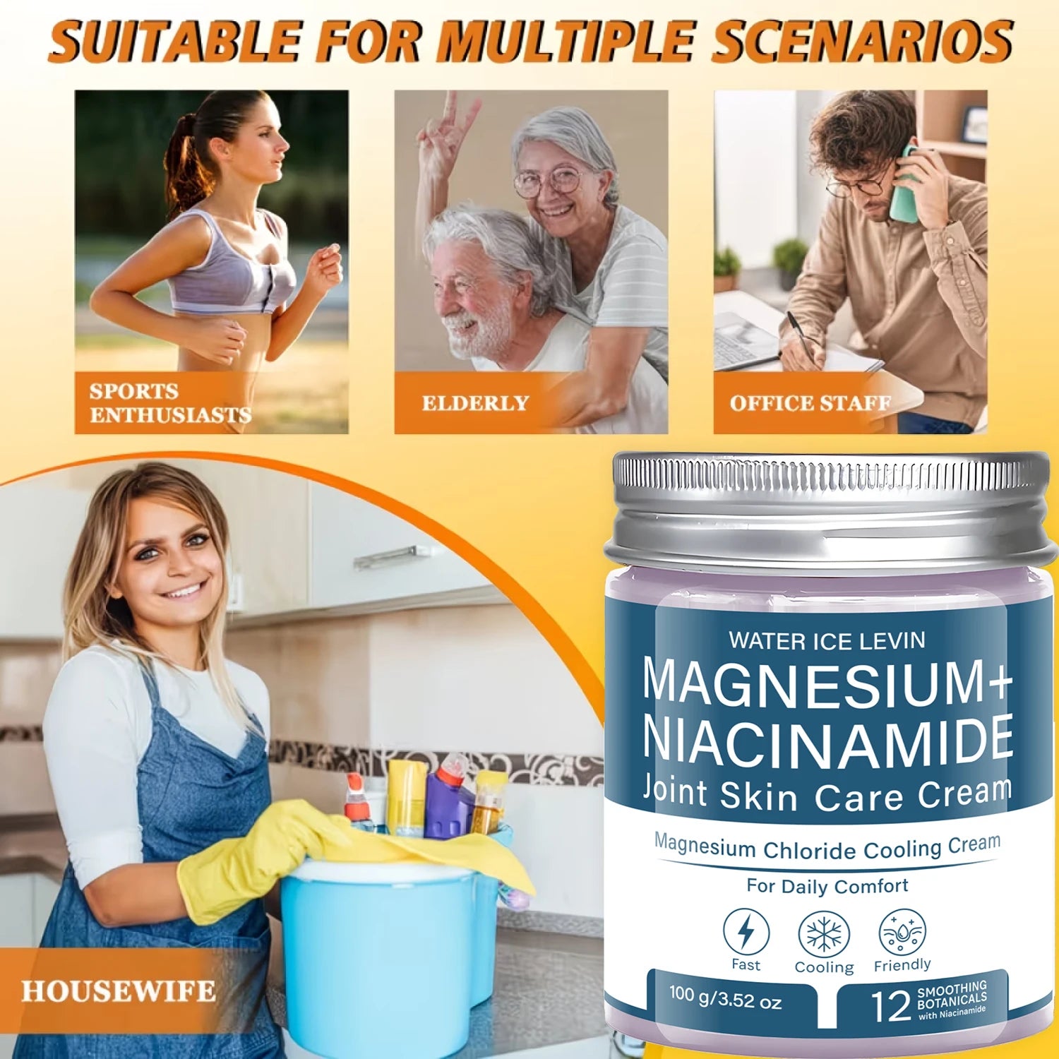 Magnesium Chloride Cooling Cream | Niacinamide & Bee Venom Cooling Body Cream Peaceful Pleasures Health and Wellness