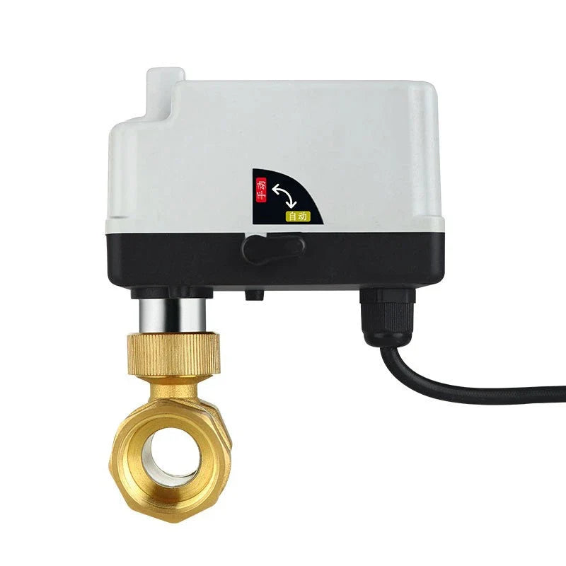 Brass Electric Ball Valve AC220V Waterproof Bidirectional T/L Type