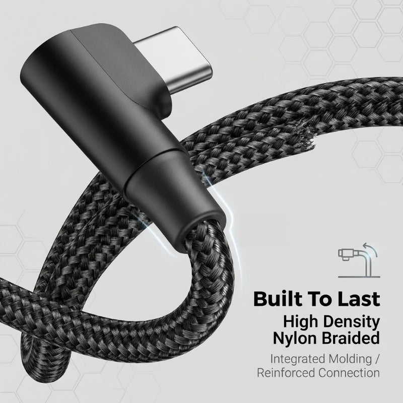 60W USB C To Type C PD 90-Degree Angle Gaming Fast Charging Cable Suitable For Type-C Interface Mobile Phone And Tablet Devices Peaceful Pleasures Health and Wellness