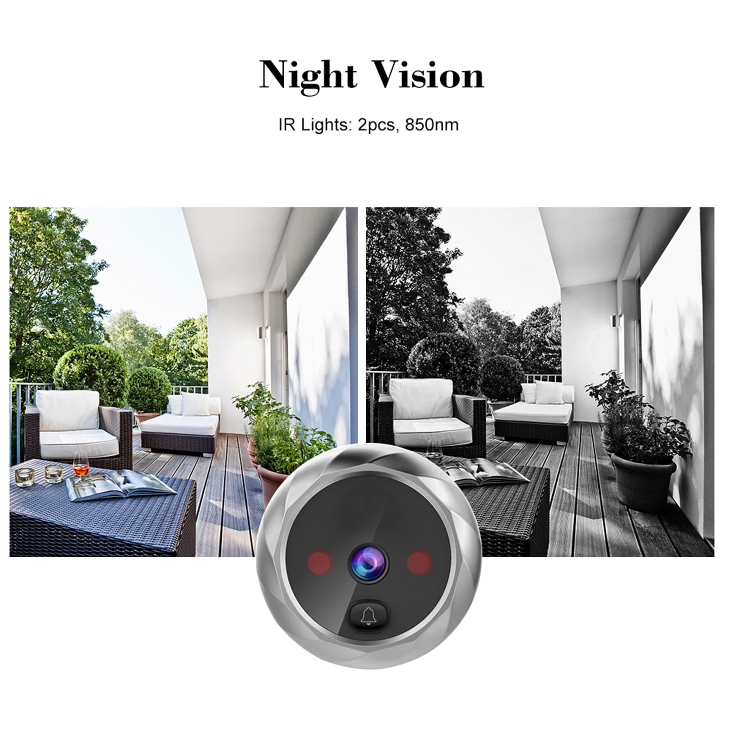 Digital Peephole Door Camera | 2.8" LCD Night Vision Doorbell Viewer