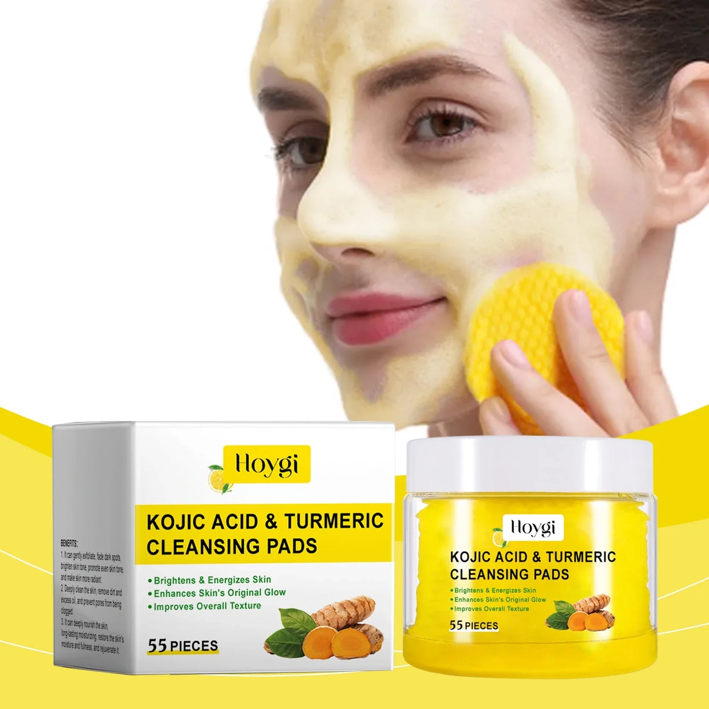 Hoygi Turmeric Cleansing Pads – Exfoliate & Shrink Pores
