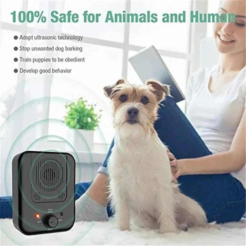 New Ultrasonic Automatic Dog Barking Stop Device Anti Barking Dog Training Tool Dog Driving Repeller Peaceful Pleasures Health and Wellness