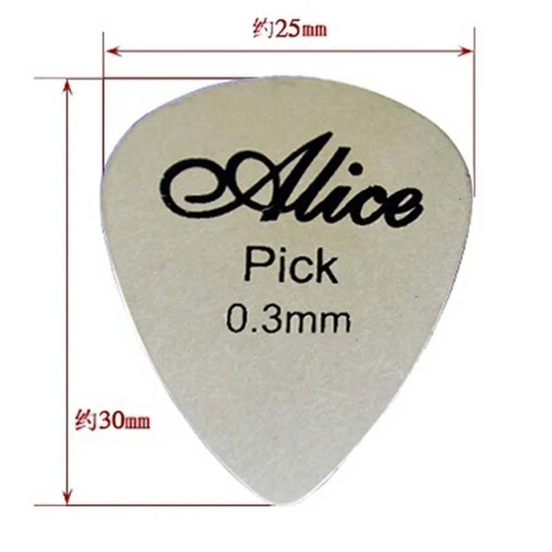 Metal Guitar Pick Thin Durable Silver Professional Bass Ukelele Picks