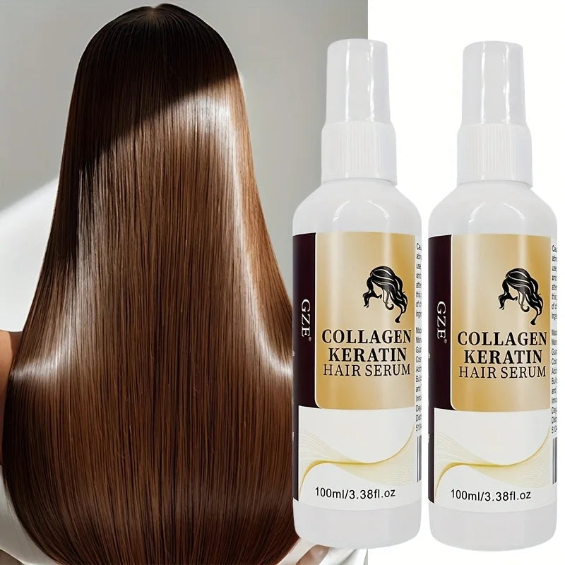 GZE Collagen Keratin Hair Serum 2-Pack | Repair & Hydrate