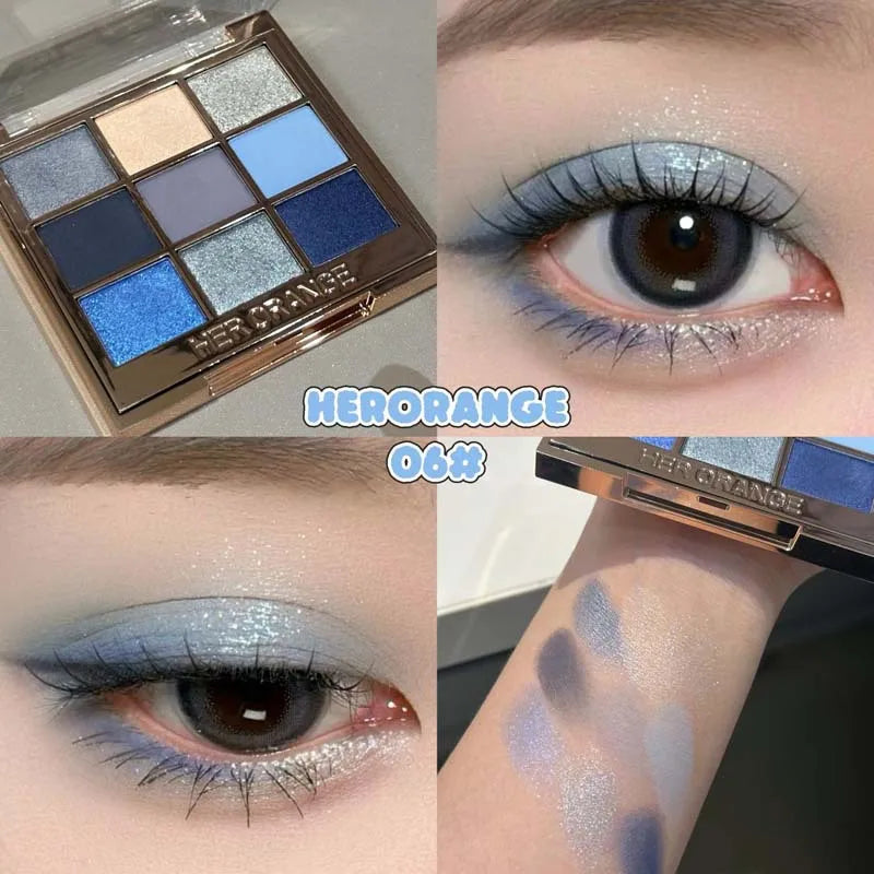 9-Color Smoky Eyeshadow Palette | Shimmer, Matte & Glitter