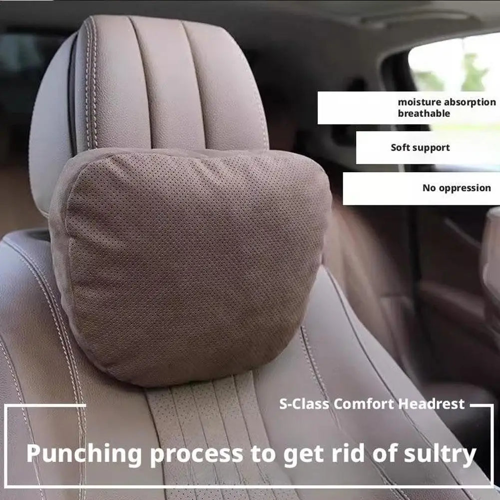 Luxury Car Headrest Pillow,Premium Neck Support Cushion for Mercedes S-Class, BMW,Breathable,Soft for Long Drive Comfort Peaceful Pleasures Health and Wellness