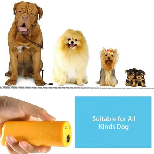 LED Ultrasonic Dog Trainers Sonic Repellent Handheld Anti Barking Device Anti-Barking Silent Commands Dog Trainer Devices Peaceful Pleasures Health and Wellness