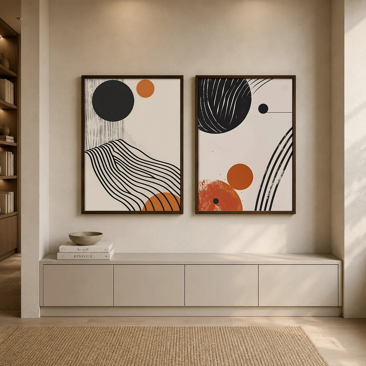 Abstract Geometric Canvas Wall Art | Modern Vintage Poster Print Canvas Wall Art Print Peaceful Pleasures Health and Wellness