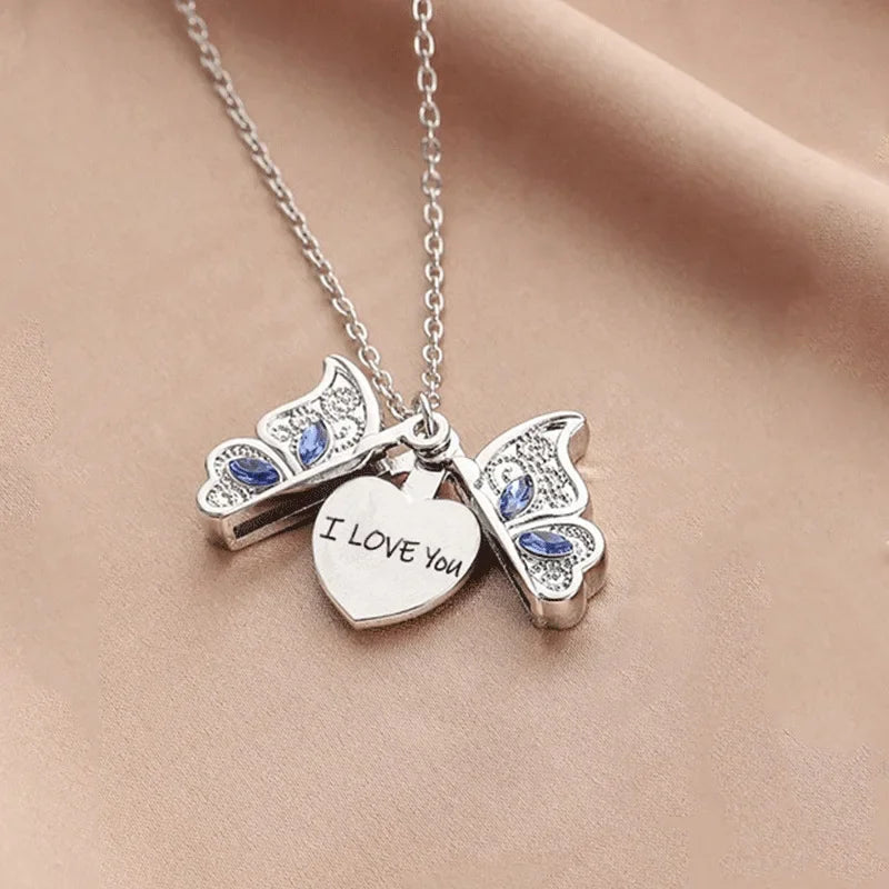 Butterfly "I Love You" Openable Pendant Necklace for Women