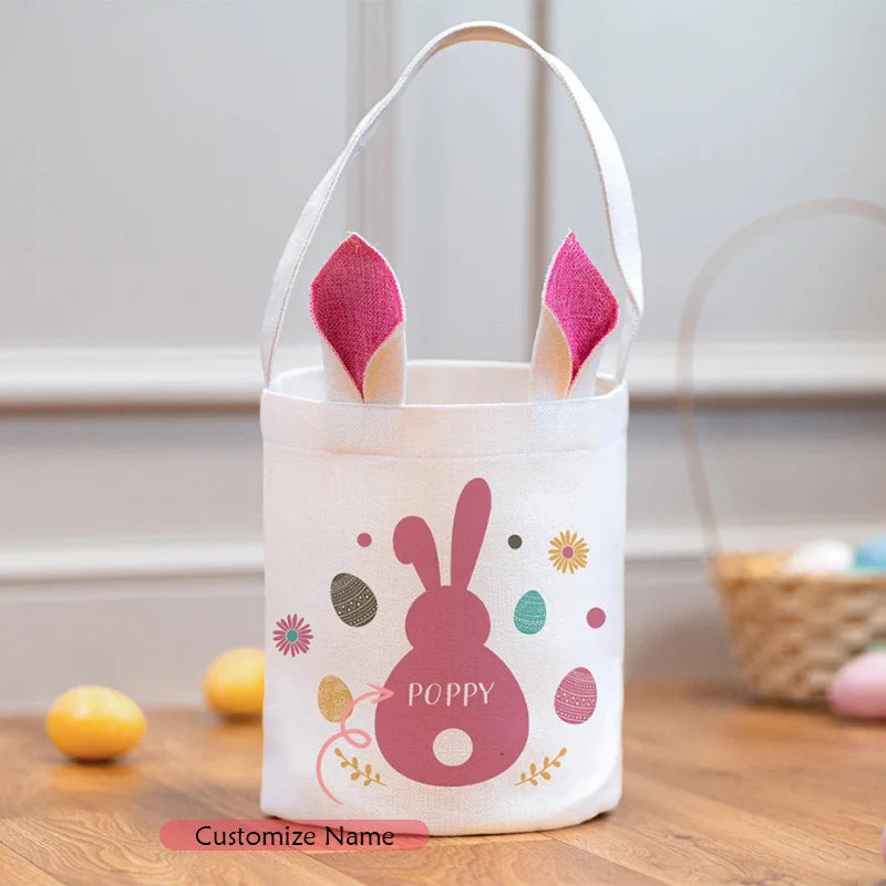 Personalised Easter Bunny Treat Bag | Kids Egg Hunt Gift Sack