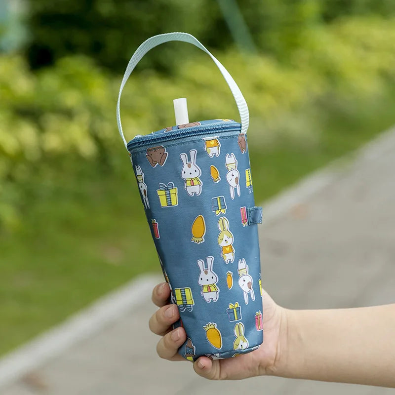 Insulated Milk Tea Tote Bag | Portable Cup Carrier & Umbrella Bag