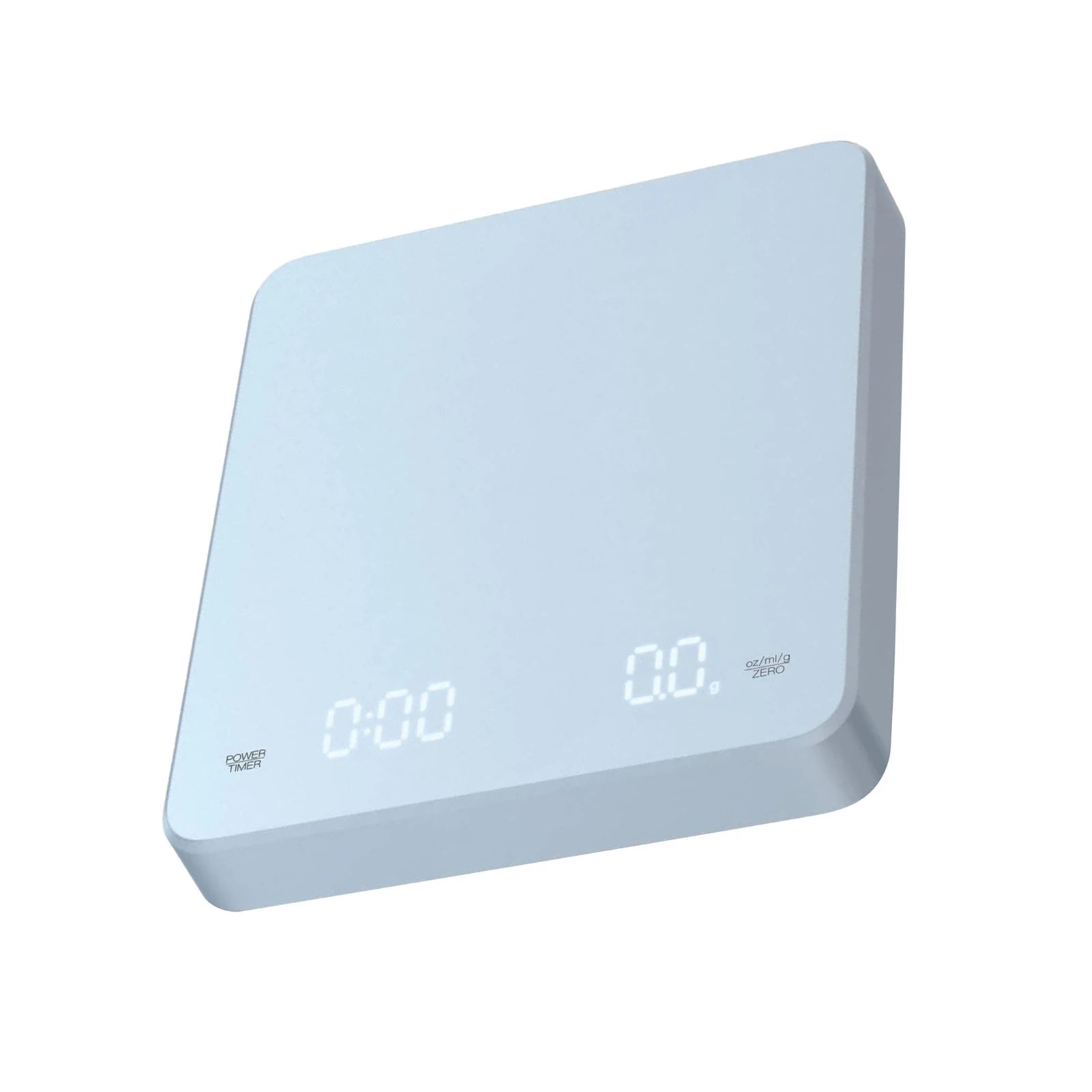 Digital Coffee Scale LED Screen Espresso Weighing 0.1g Precision Built-in Battery Timer 3kg Max Peaceful Pleasures Health and Wellness blue