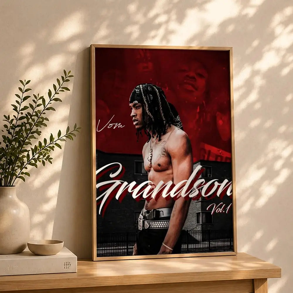 Rapper K-King VonS Poster HD Self Adhesive Waterproof Wall Art Ideal for Home Office Dorm Bedroom Great Gift Peaceful Pleasures Health and Wellness White2 50X70cmNoframe