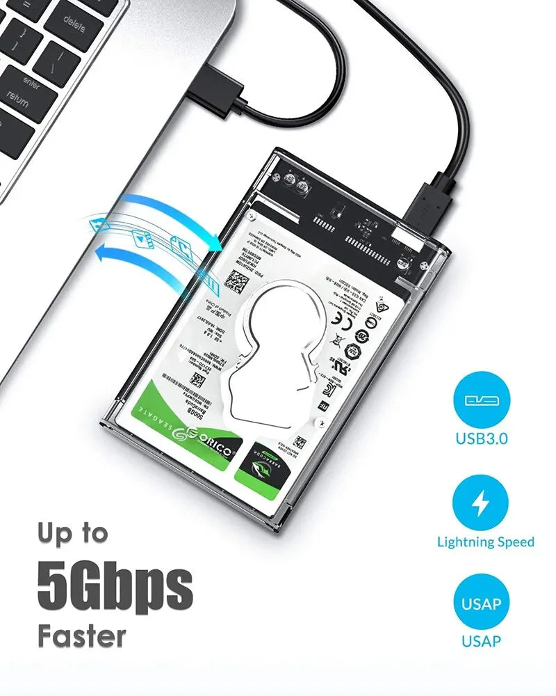 Harddisk Boxs USB 3.0 to SATA III Hard Disk Case 2.5 Inch HDD SSD Shell External Enclosure Hard Drive Disk Box External HDD Case Peaceful Pleasures Health and Wellness