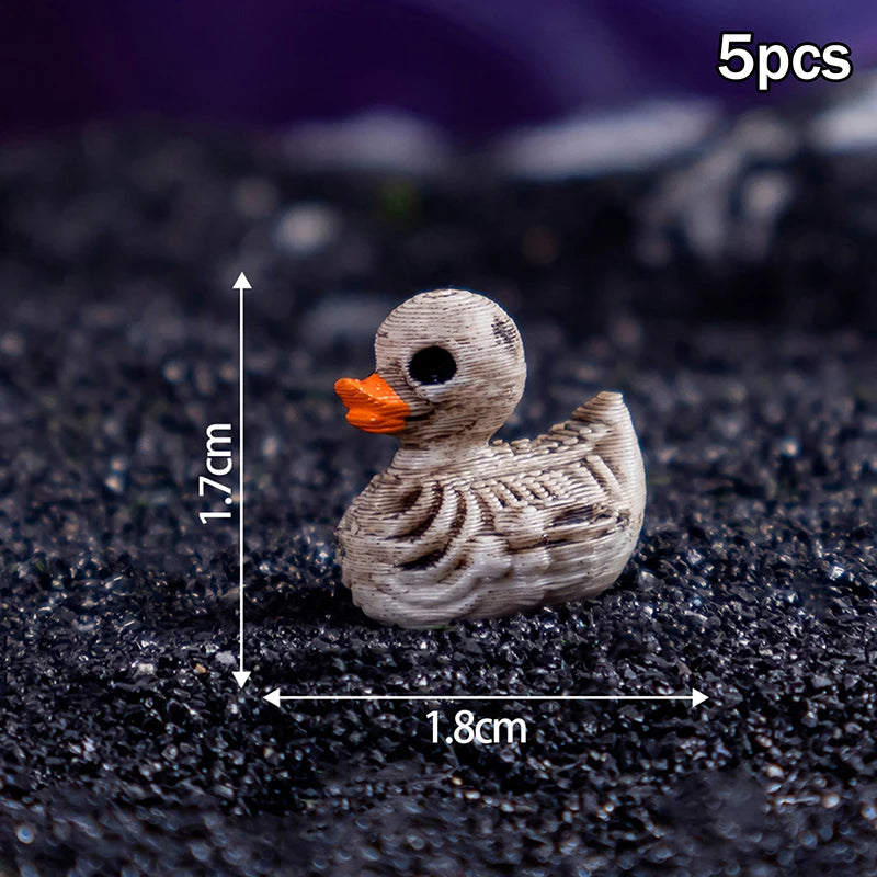 5-Pack Halloween Resin Duck Miniatures | Spooky Mini Figurines