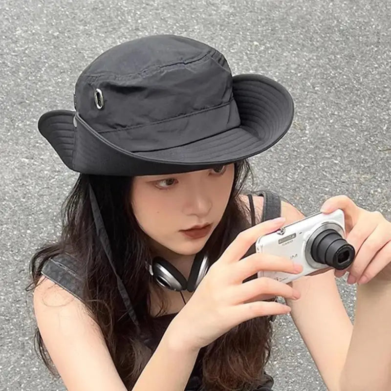 Quick-Dry Wide Brim Bucket Hat – Unisex Outdoor Sun Hat