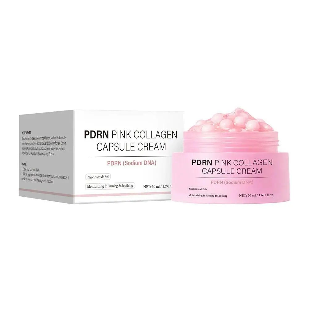 PDRN Pink Collagen Capsule Cream with 5% Niacinamide & Hyaluronic Acid – Rejuvenating Glow Moisturizer 50ml Peaceful Pleasures Health and Wellness 50ml