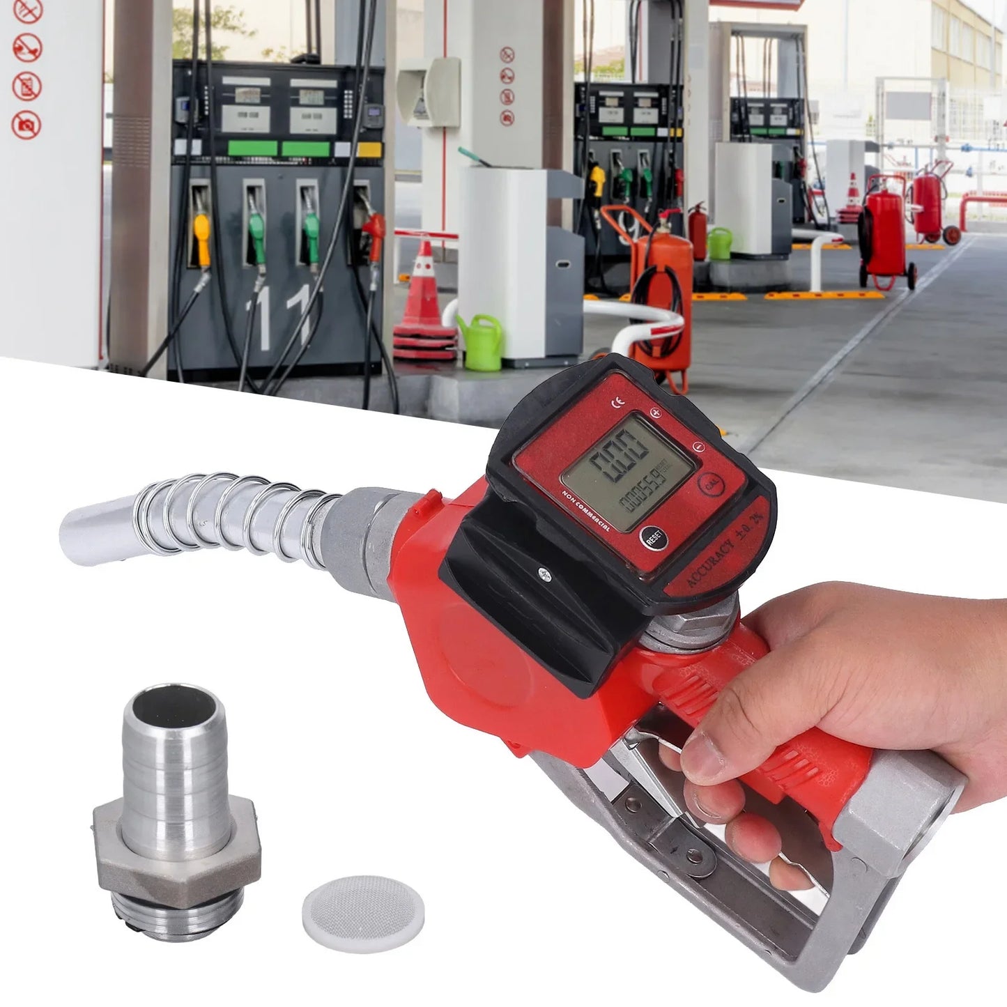 BSP Automatic Fueling Nozzle Meter Aluminum Alloy Digital Flow Diesel