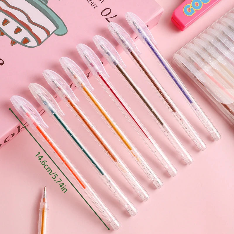 Glitter Gel Pen Set 8/12/18-Piece | 48 Colors Water-Based Ink